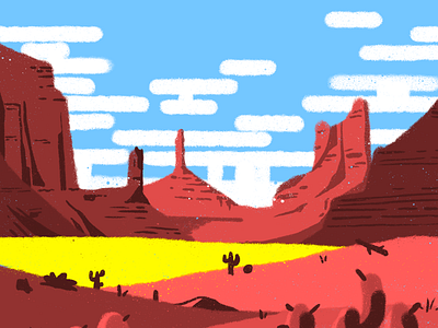 Monument Valley desert digital art illustration procreate