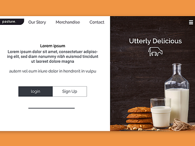 Milk Delivery site login/sign up page 001 dailyui login