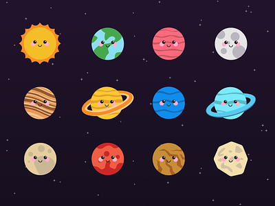 Planet Characters character design galaxy illustration planet space