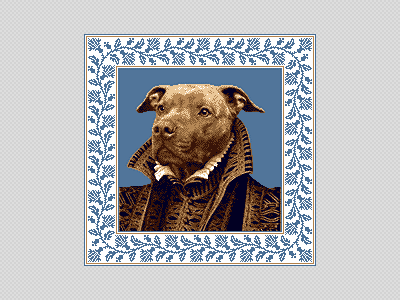 Captain cross-stitch cross stitch illustration photoshop pitbull