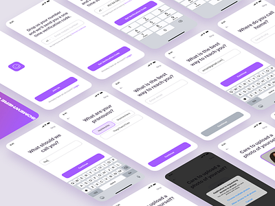 Social Network Mobile App – Onboarding UI/UX Design animation app app ui figma information architecture ios mobile app onboarding purple ui ux