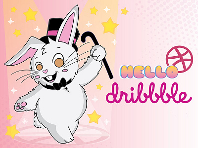 Hello Dribbble! cute debut first graphic design illustration illustrator photoshop