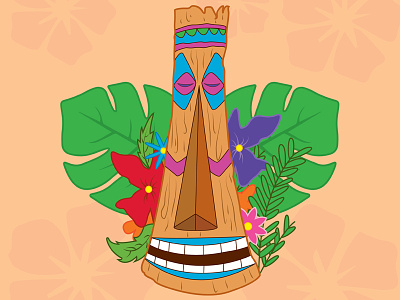 Enchanted Tiki adobe art design flowers illustration illustrator polynesian tiki vector