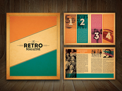 The Retro Mgz design editorial history indesign magazine old professional retro style template texture vintage