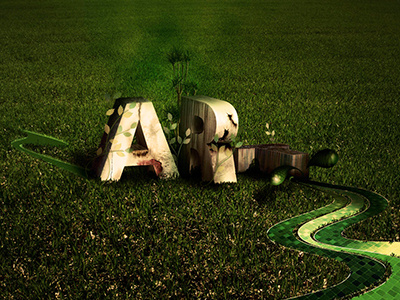 Art Line 3d art experiment grass green illustrator line photoshop plants type typography