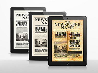 The Digital Newspaper cover design digital graphicriver indesign magazine news newspaper portrait tablet template texture