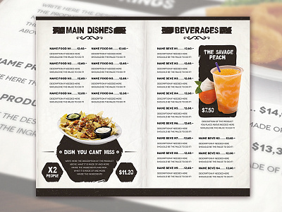 The Ristorante Food Menu card eat food graphicriver menu personal restaurant rustic table template tent