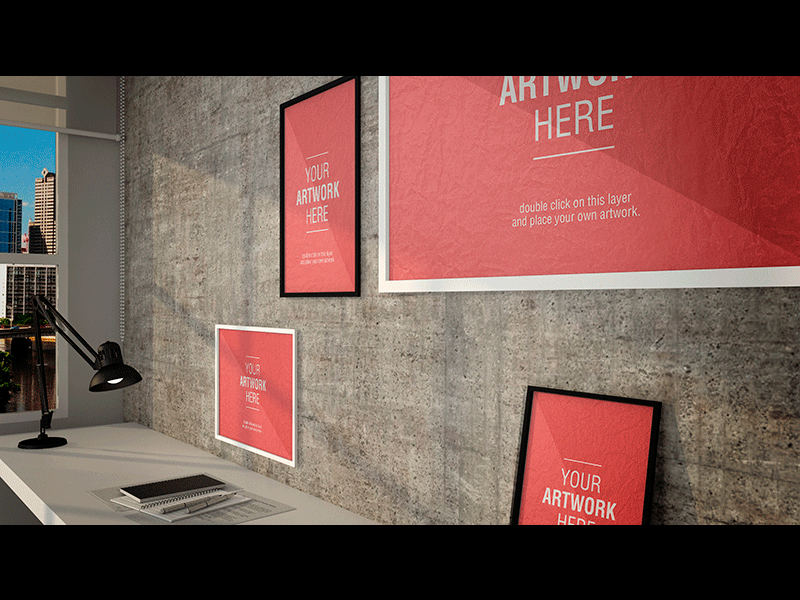 Design Office Mockup agency design digital graphicriver logo mock office photo poster presentation up work