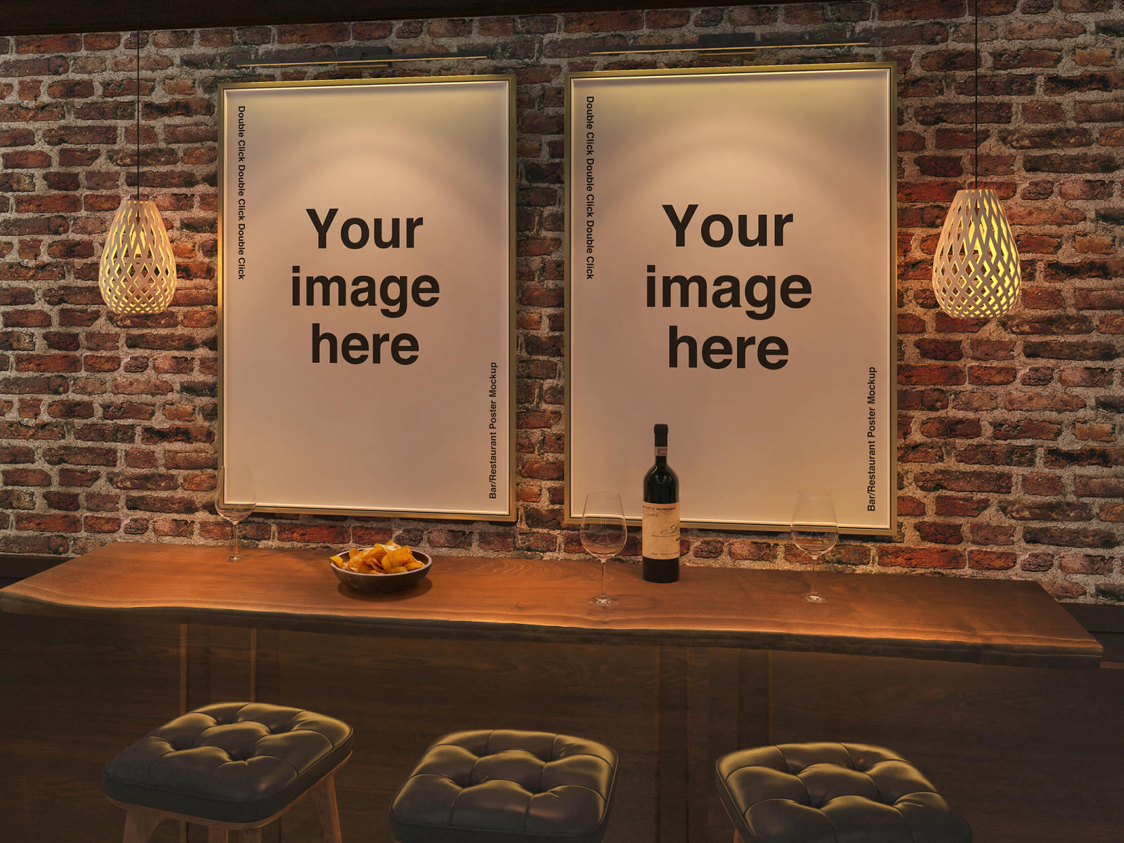 Bar Restaurnat Poster Mockups Set By Luuqas Design On Dribbble