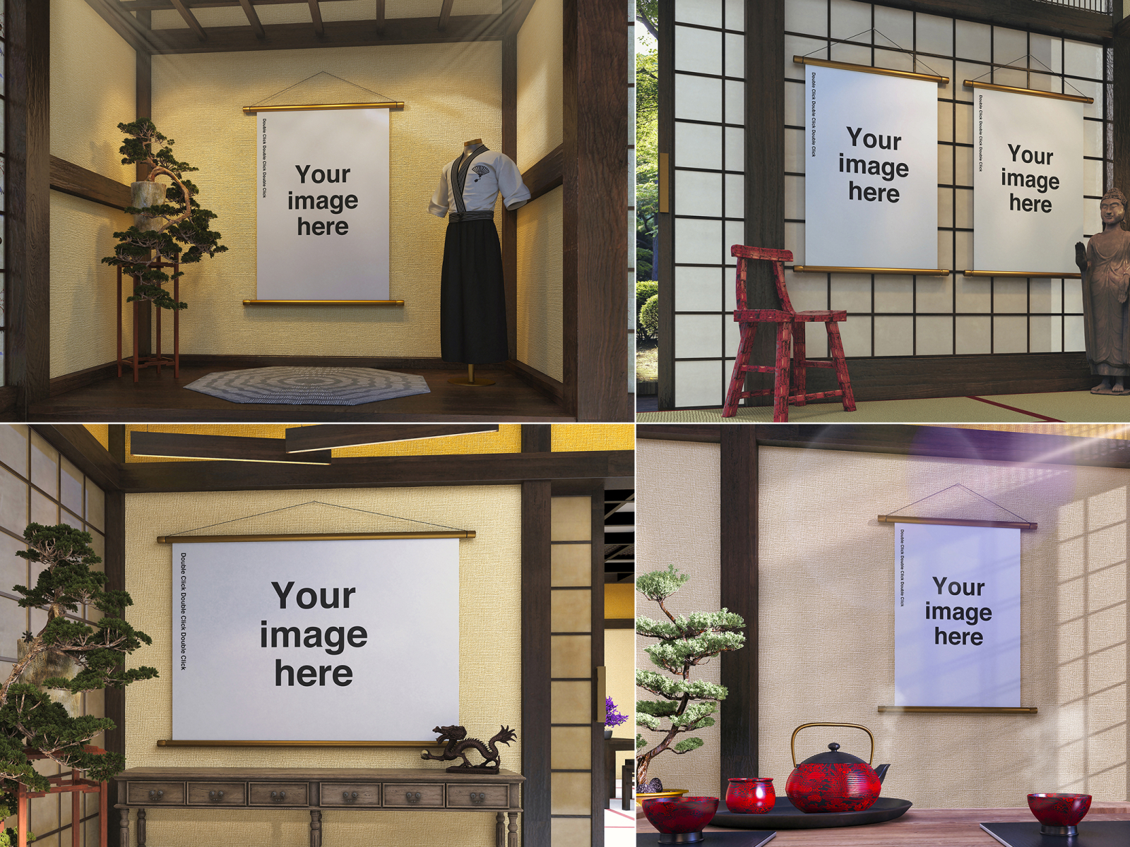 Japanese Temple Poster Mockups by luuqas design on Dribbble