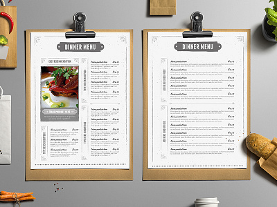 Classy Food Menu 4 bar design drink eat food identity illustrator menu restaurant stationery template