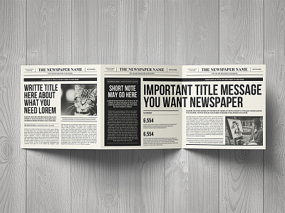 Newspaper Trifold Brochure brochure digital editorial grid illustrator leaflet newspaper pdf print square style trifold