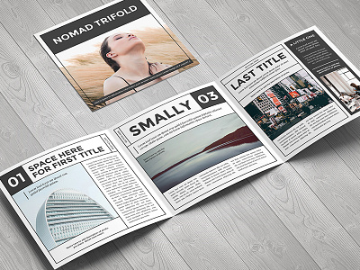 Nomad Square Trifold Template brochure digital flyer illustrator indie leaflet nomad print square style template trifold