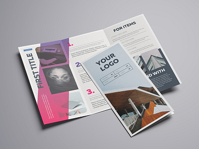 Gradient A4 Trifold Template a4 brochure design digital editorial gradient illustrator modern print style template trifold