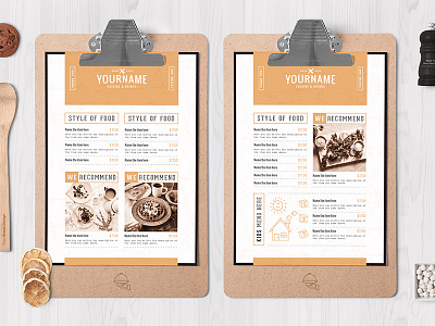 Classy Food Menu 8 Template bar beer classy design digital elegant food identity menu print restaurant template