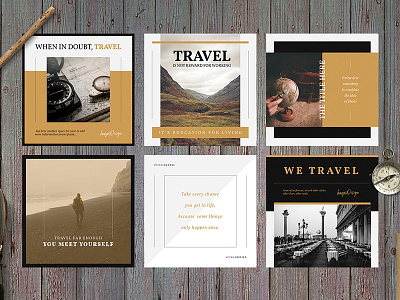 Travel Social Media Pack Templates facebook instagram media pack photography porfolio quotes social style templates travel trip