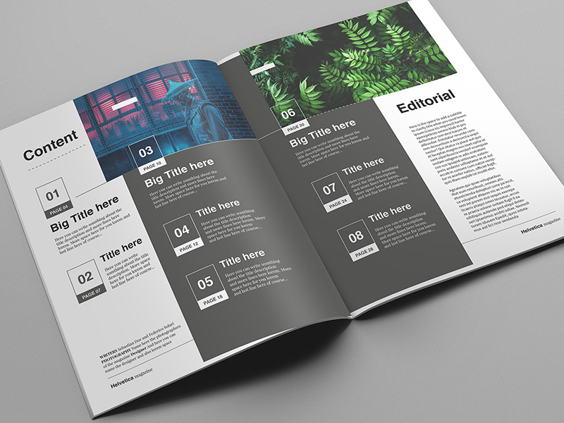 Helvetica Magazine Indesign  Template  by luuqas design on 