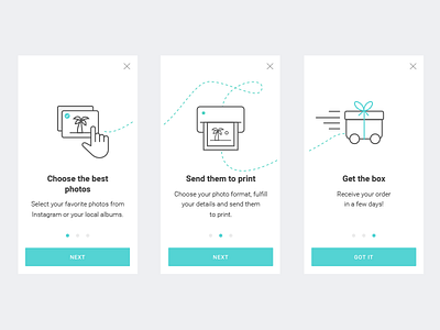 Onboarding for photo printing app app ios onboarding
