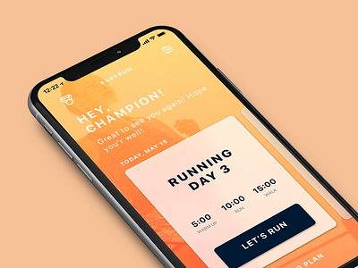 Running app — concept app ios running ui