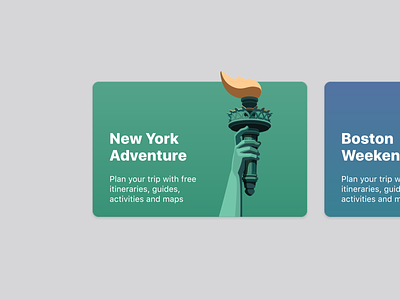 Travel app cards concept