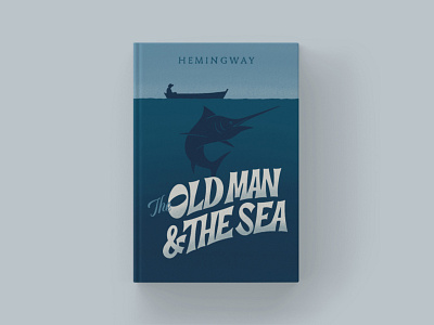 The Old Man and The Sea - Cover Redesign book cover book cover design hand lettering illustration ipad pro lettering marlin procreate retro type typography vintage