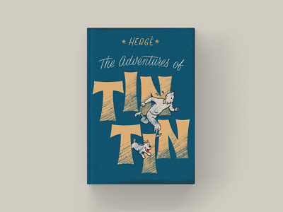 Tintin - Cover Redesign book cover book cover design classic comic hand lettering iconic illustration ipad pro lettering procreate script lettering sketch texture tintin type typography
