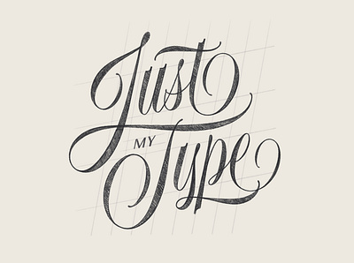 Just My Type grid hand lettering ipad pro lettering pencil procreate script lettering sketch spencerian type typography wip