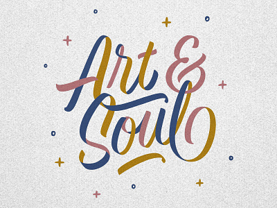 Art & Soul art branding brush lettering custom lettering graphic design hand lettering lettering logo logotype procreate ribbon texture type typography wordmark