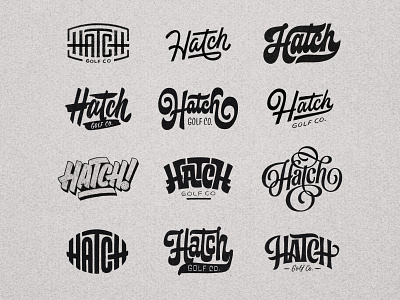 Hatch Exploration badge branding brush lettering design flourish golf graphic design hand lettering hatch lettering logo logotype script sketch texture type typography wordmark