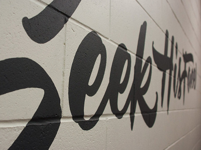 Lettering Mural Sneak Peek brush lettering hand lettering lettering mural paint