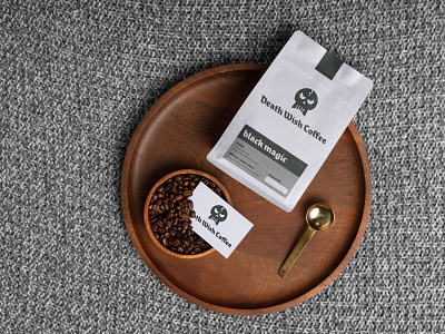 Death Wish Coffee black magic branding business card card coffee coffee beans coffee roast company design graphic design illustration illustrator lighting logo magic mockup photoshop product design roast skull