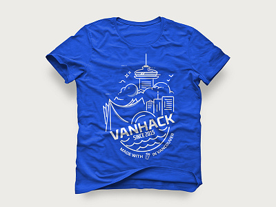 VANHACK t-shit illustration branding design graphic design illustration startup swag t shirt tech tech design typography vancouver vanhack vector
