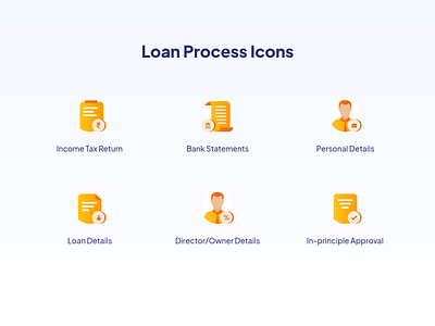 Loan Process Icons color gradient graphic design iconography icons illustration monochromatic icons product design ui ui ux vector web design website