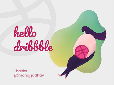 Hello Dribbble color design dribbble gradient hello dribbble illo illustration vector