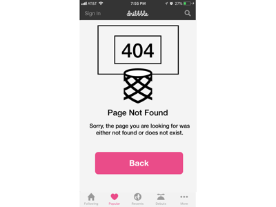 Dailyui 008 Dribbble 404 White Bg