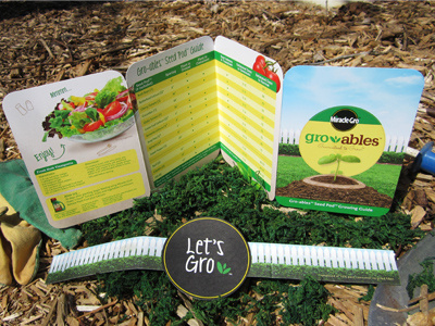 Scott's Miracle-Gro: Gro-Ables Pamphlet band belly editorial gardening gro groables growing guide infographic layout miracle nature outside pamphlet plants print ruler scotts vegetables wrap