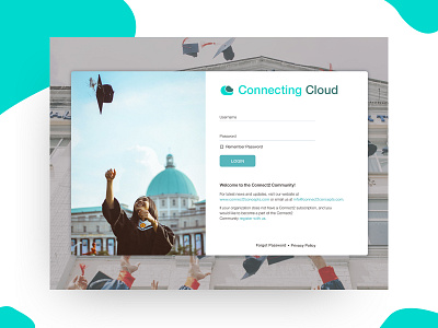 Connecting Cloud cloud education login page student uiux webdesign