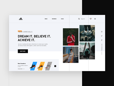 Adidas Website Banner adidas adidas originals banner fashion homepage homepage design onepage redesign shoes ui ui design ux webdesign website website ui