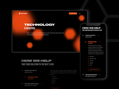 Justcoded website redesign animation black black and white design homepage mobile responsive typography ui ux
