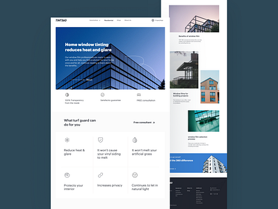 Tint360 Web UI Redesign commercial webpage ui daily ui figma interface design redesign residence ui residencial webpage ui ui ui ux web interface web ui webpage ui