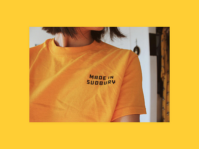 Made In Sudbury Tee apparel ddc hardware gritty industrial industry shirt typography yellow