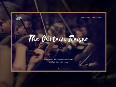 The Royal Opera House event page experience design landing page music opera ux design uxui
