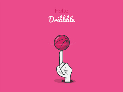 Hello Dribbble! debut dribbble first hello illustration pink shot thanks
