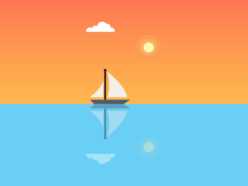 Flat Ship reflection vector akshay ship flat