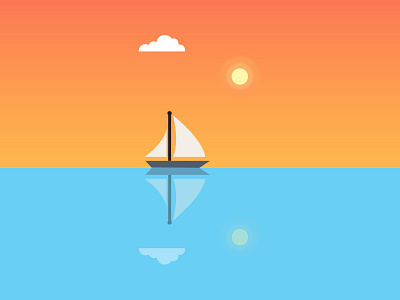 Flat Ship akshay flat reflection ship vector