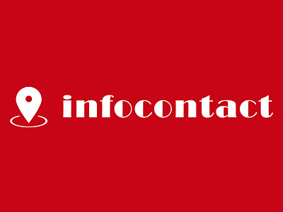 Infocontact brand branding clean contact design flat graphic design illustration illustrator info logo logotype minimal red red and white type ui ux vector white