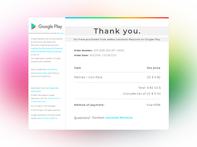 #Daily UI Challenge - Email Receipt 017 dailyui email google receipt ui ux