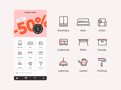 Furniture shop icons