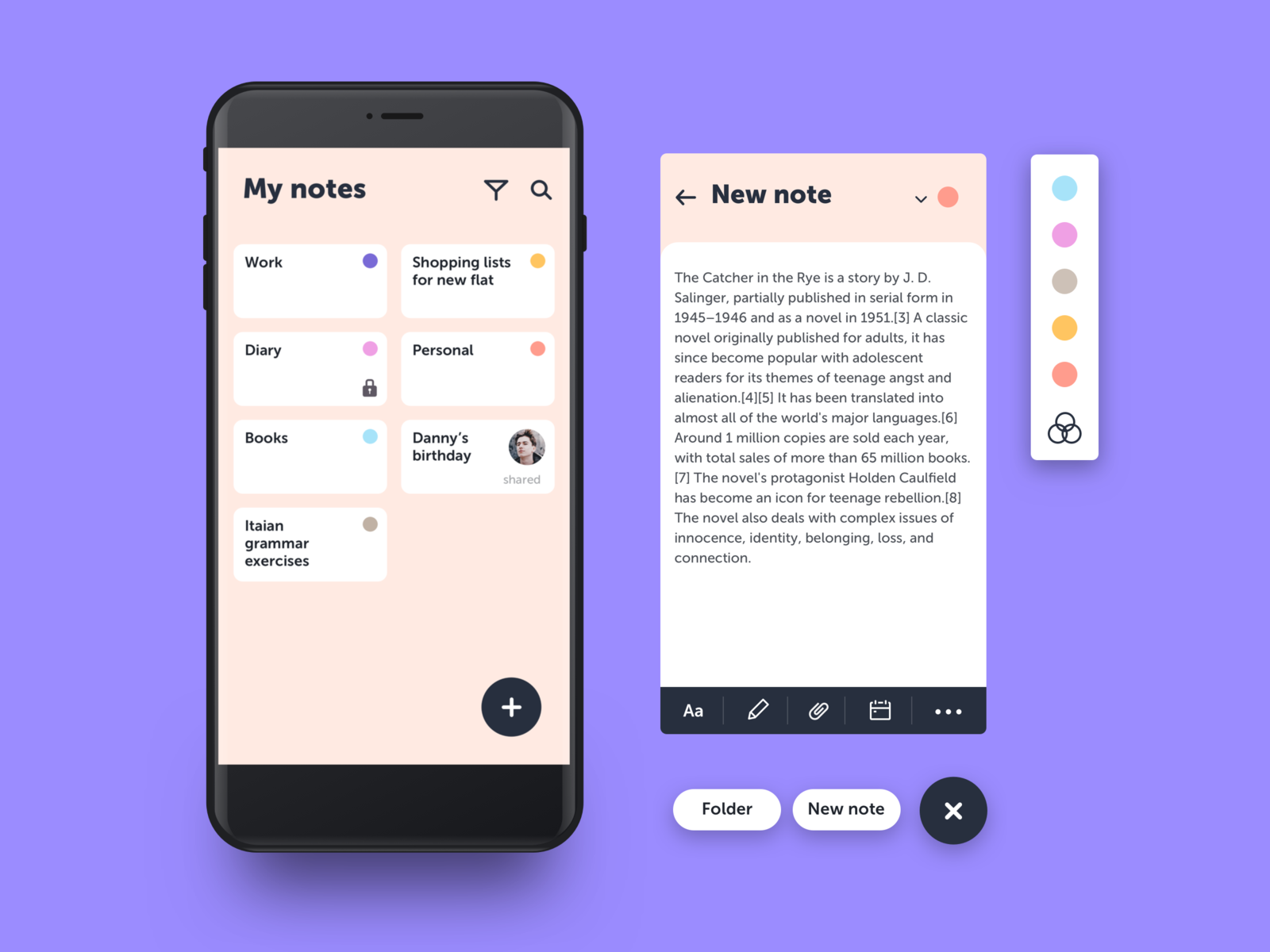 Notes Minimalistic App by Mila Hvostovskaya on Dribbble