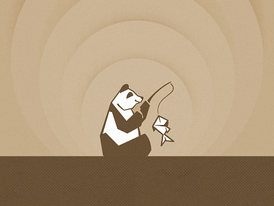 Fishing panda branding fishing illustration panda
